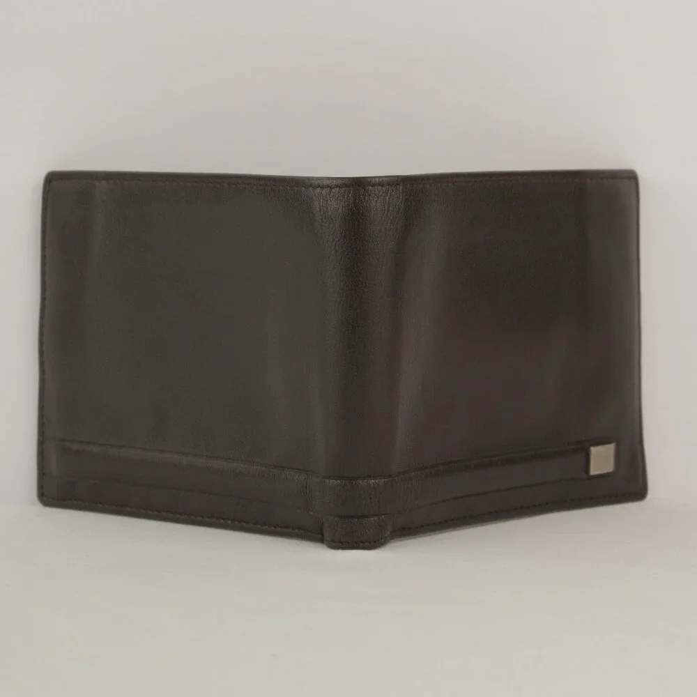 Ferragamo Smooth Leather Bifold Wallet, Dark Brown